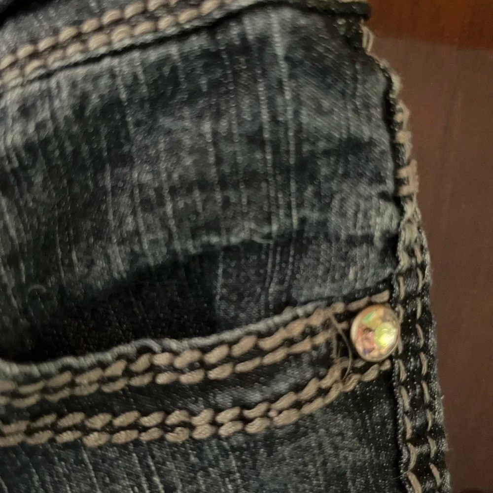 SO girls butterfly rhinestone blue jeans Size 8
